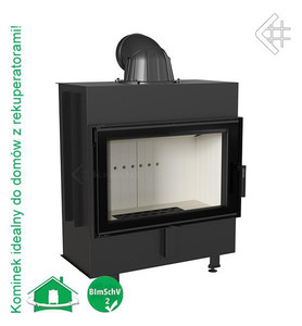 wkład kominkowy powietrzny stalowy LUCY 14 z acumotte + dolot, moc 6-17 kW