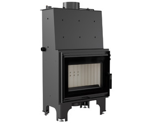 Wkład kominkowy z płaszczem wodnym dwuszybrowy AQUARIO M12 glass z wężownicą i acumotte, moc 8-14kw