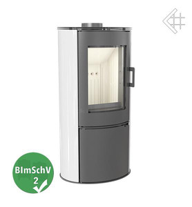 piec wolnostojący KOZA AB S/DR z wylotem spalin fi 150 z panelami kaflowymi - biały, acumotte, wylot spalin fi 150, moc 5,5-10,5kw