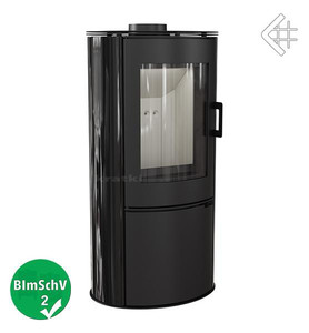 piec wolnostojący KOZA AB S/DR z wylotem spalin fi 150 z panelami kaflowymi - czarny, acumotte, wylot spalin fi 150, moc 5,5-10,5kw