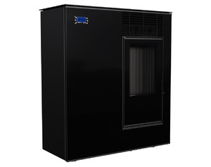 Piec wolnostojący VIKING na pellet panel czarny + dolot z wylotem spalin fi 80, moc 2,5-8kw