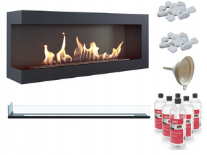 biokominek narożny delta lewa 1200 szyba + 6 biopaliw