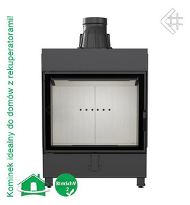 wkład kominkowy powietrzny stalowy LUCY 15 z acumotte + dolot, moc 6,5-18,5 kW