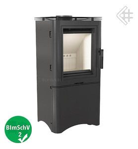 Piec wolnostojący KOZA K5 STAL z zamykaną wnęką na drewno z acumotte, wylot spalin fi 150, moc 5,5-9kw 