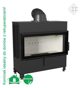 wkład kominkowy powietrzny stalowy LUCY 16 z acumotte + dolot, moc 7-20 kW