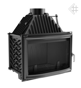 Wkład kominkowy powietrzny żeliwny z szybrem Oliwia panoramiczny + dolot, moc 9-23kw